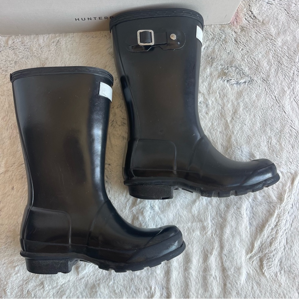 Hunter Glossy Black Boots Little Girl  Size 13B - Picture 7 of 13